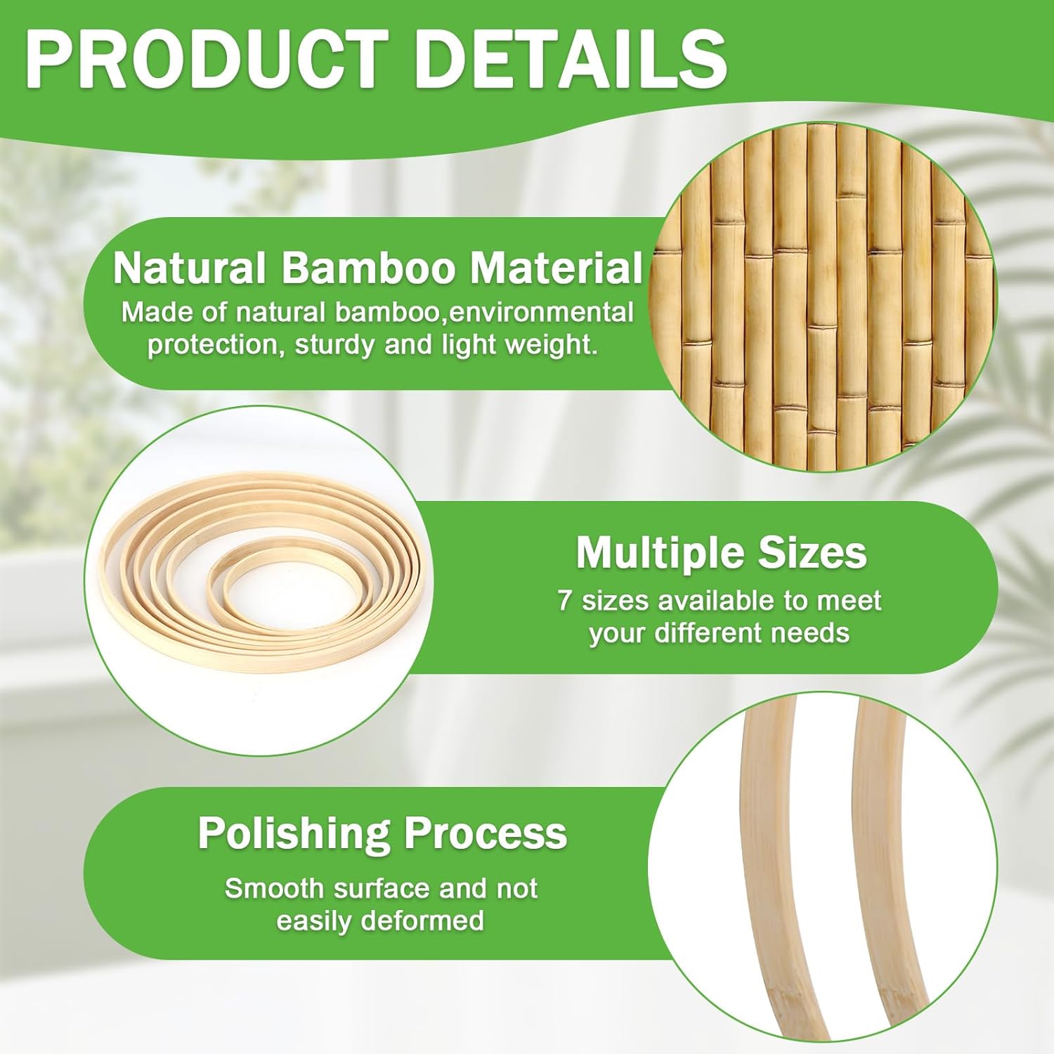 AOBOPLE 56 Pack Large Bamboo Floral Hoops,Multi-Size Wooden Wreath Rings for DIY Wedding Table Decor Dream Catcher and Wall Hanging Crafts (3, 4, 5, 6, 7 & 8 Inch)