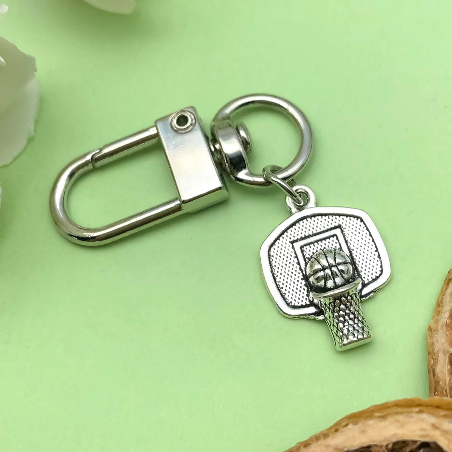 Sailanzi 90pcs Alloy Antique Silver Sports Basketball Set Series Pendant Jewelry Making DIY Keychain Earrings Pendant Various Design Charms for Jewelry Making Bracelets Necklace (SN247) - Image 6