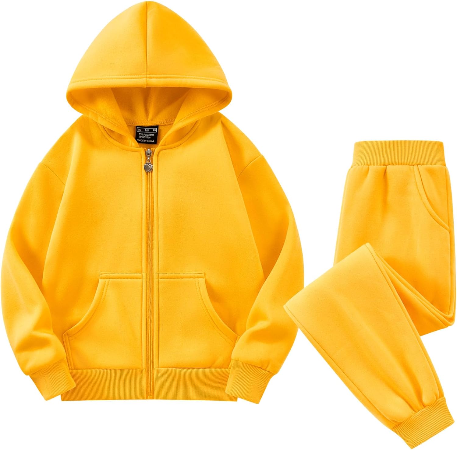 dioxoib Girls 2 Pieces Tracksuits Outfits Soft Fleece Athletic Full-zip Hoodies and Sweatpants Athletic Clothing Sets