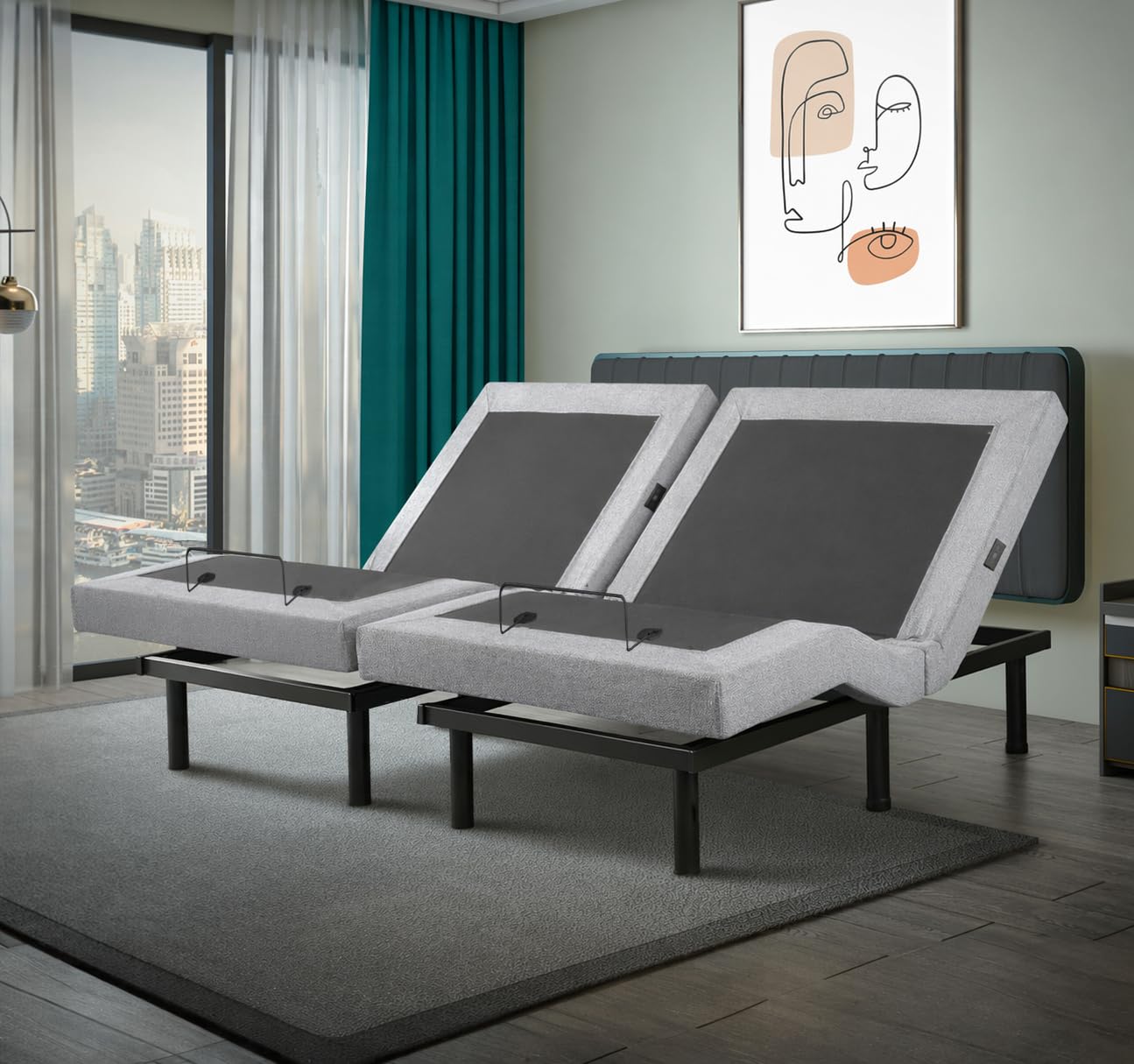 Irvine Home Collection Split King Adjustable Bed Base