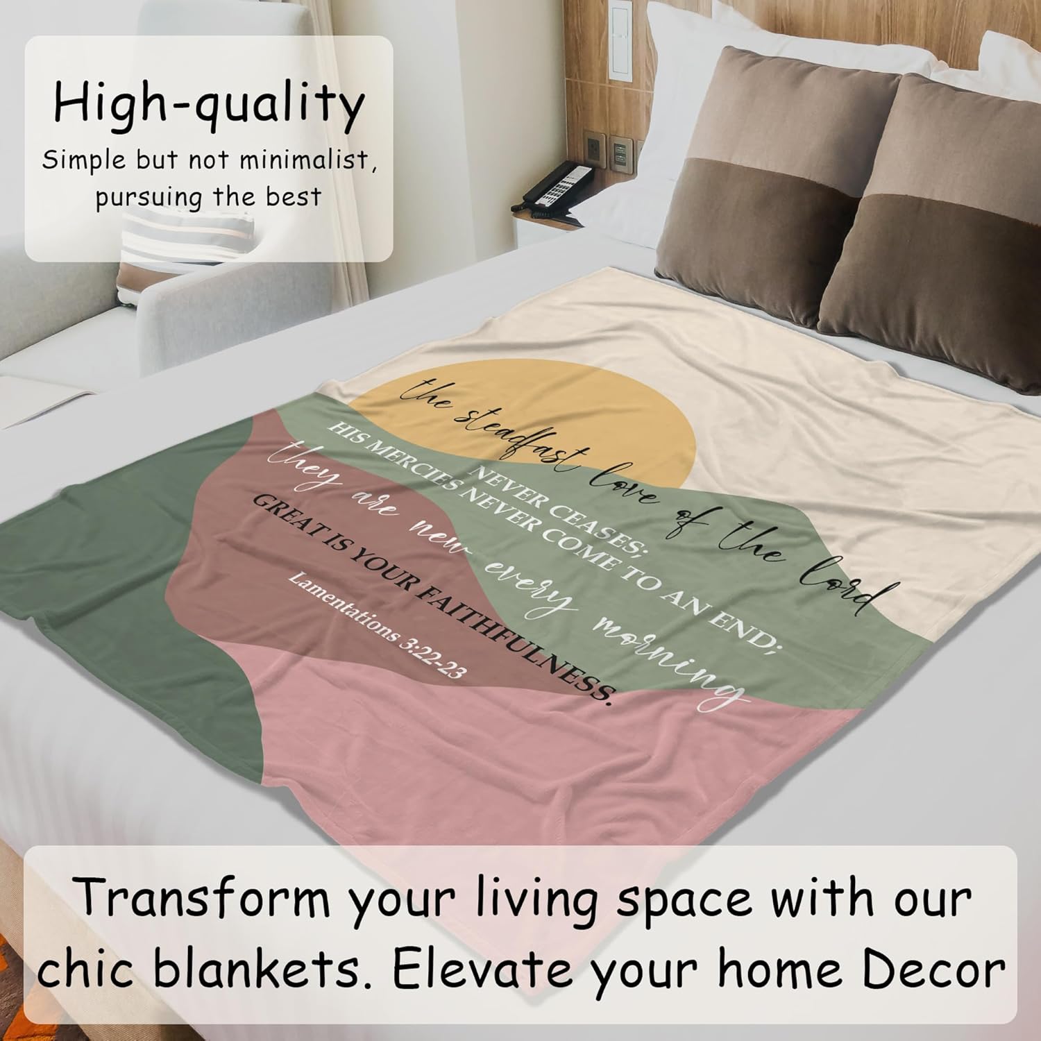 HIWX Christian Gifts for Women, Christian Blanket, Religious Scripture Gifts for Woman Girls Christian, Catholic Gifts, Bible Gift for Women, Prayer Blanket, Boho Throw Blanket for Bed Couch, 50x60 - Image 4