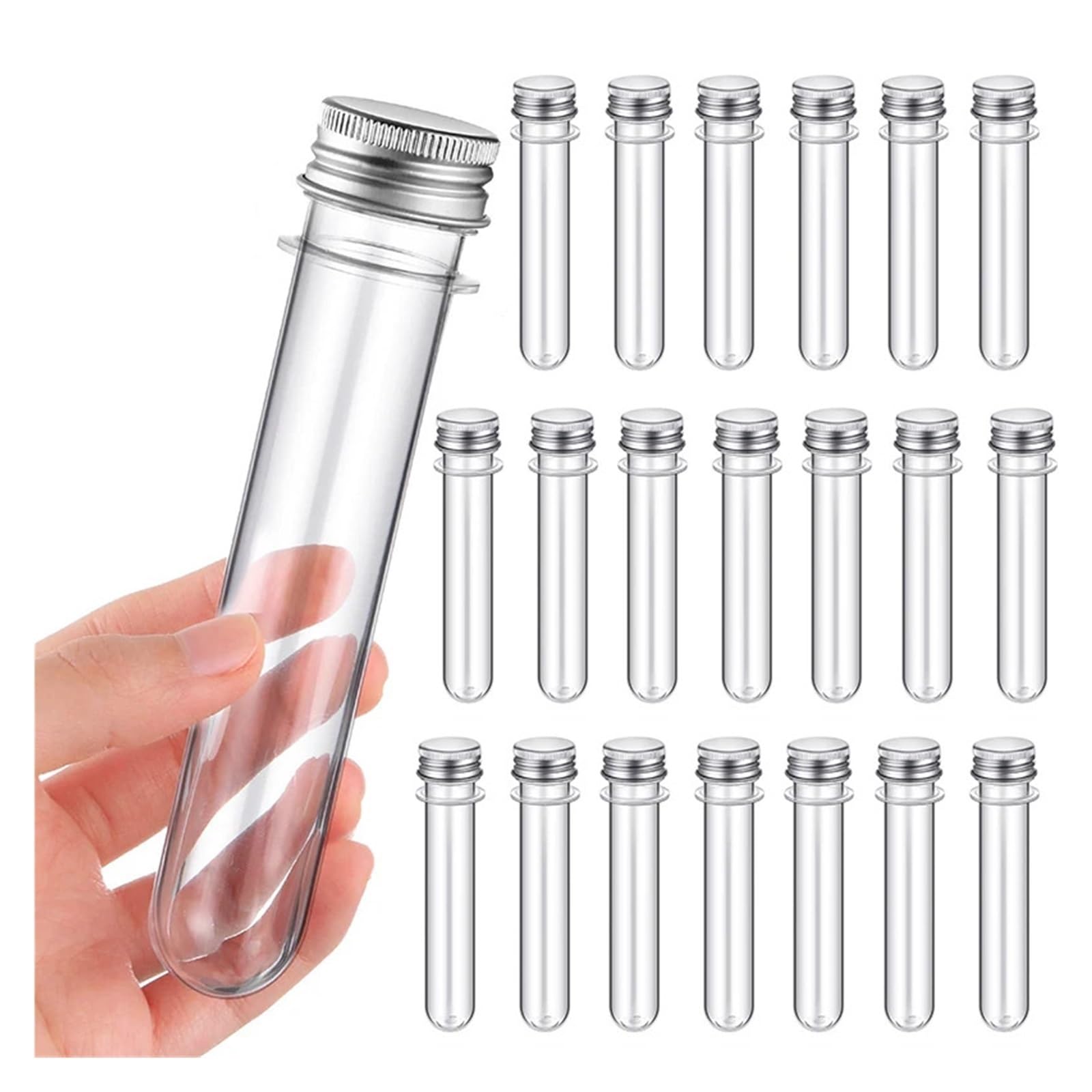 MENGKE 40 Stück 23 X 140 Mm 40 Ml Klare Reagenzgläser, Kunststoff-Reagenzgläser Mit Schraubverschluss For Wissenschaftliche Experimente, Süßigkeiten-Aufbewahrungsbehälter