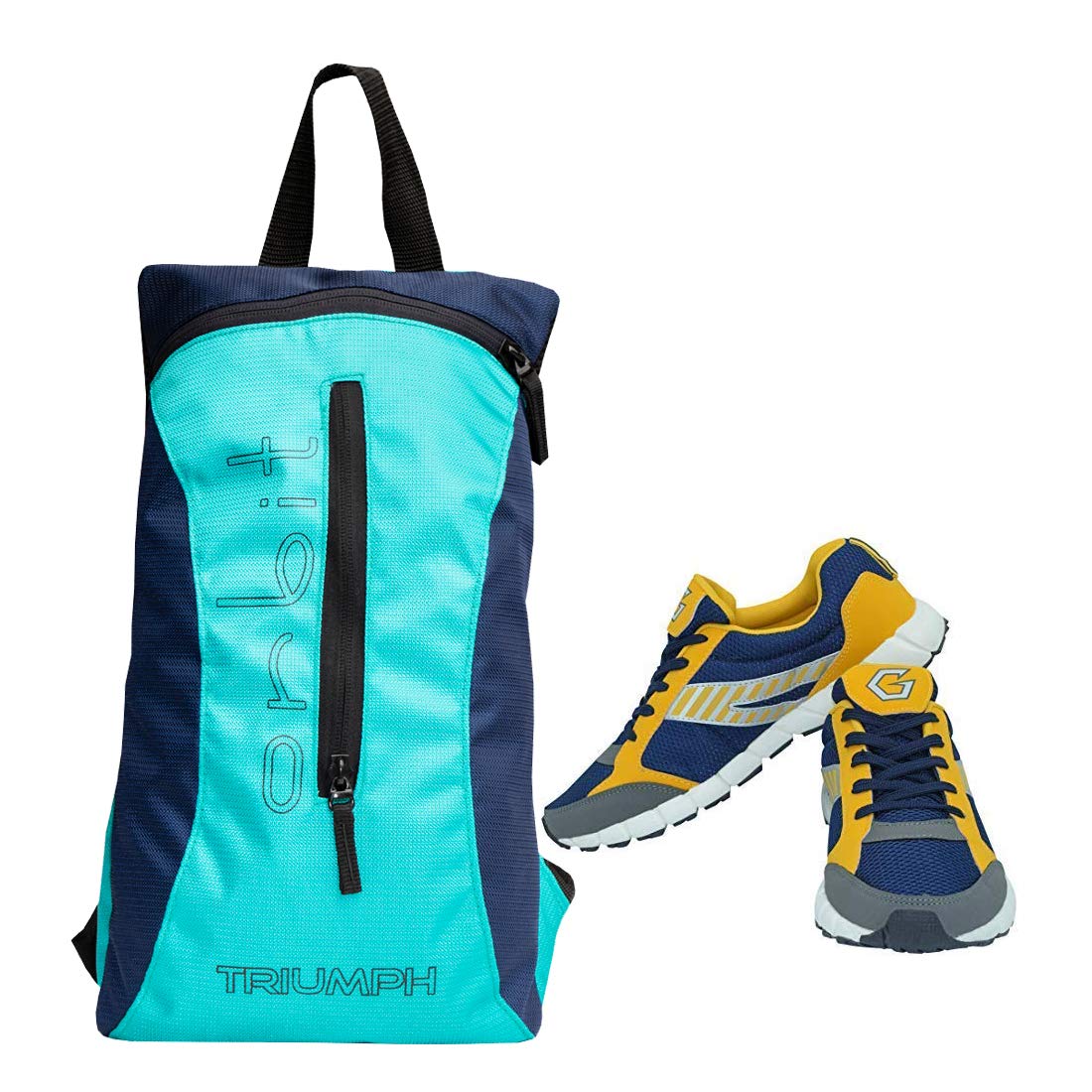 ごえん Gowin Nx-2 Yellow/Blue Size-6 with Triumph Running Bag Orbit Pro