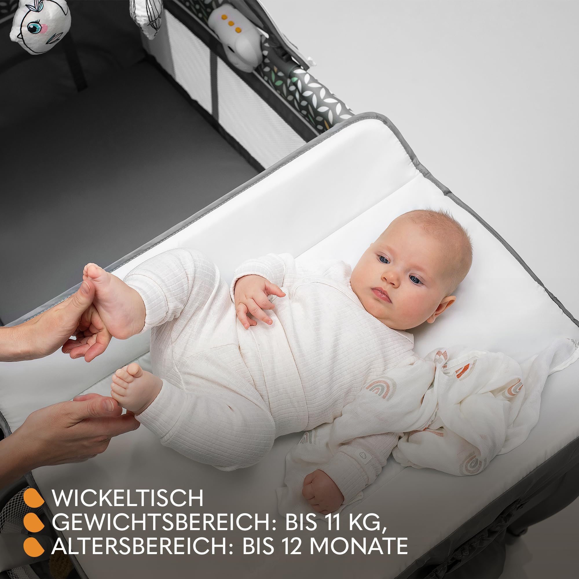 Lionelo Sven Plus 4 in 1 Baby Bett bis 15 kg Wickelauflage Moskitonetz zusammenklappbar
