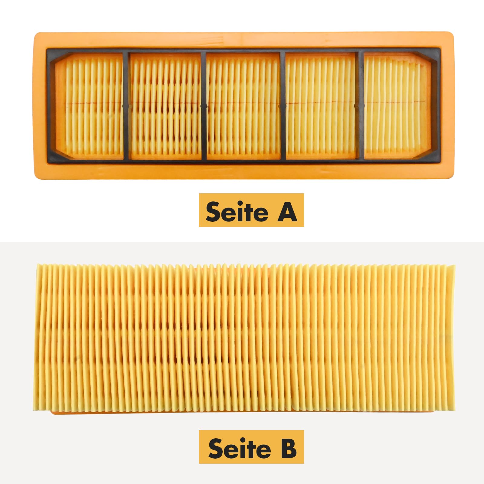 Hoypeyfiy 3er-Pack 6.414-498.0 Flacher Faltenfilter, Ersatz für Kärcher 2501, Ersatz für Kärcher 2501 TE, Ersatz für Kärcher 2601, Ersatz für Kärcher 2601 plus