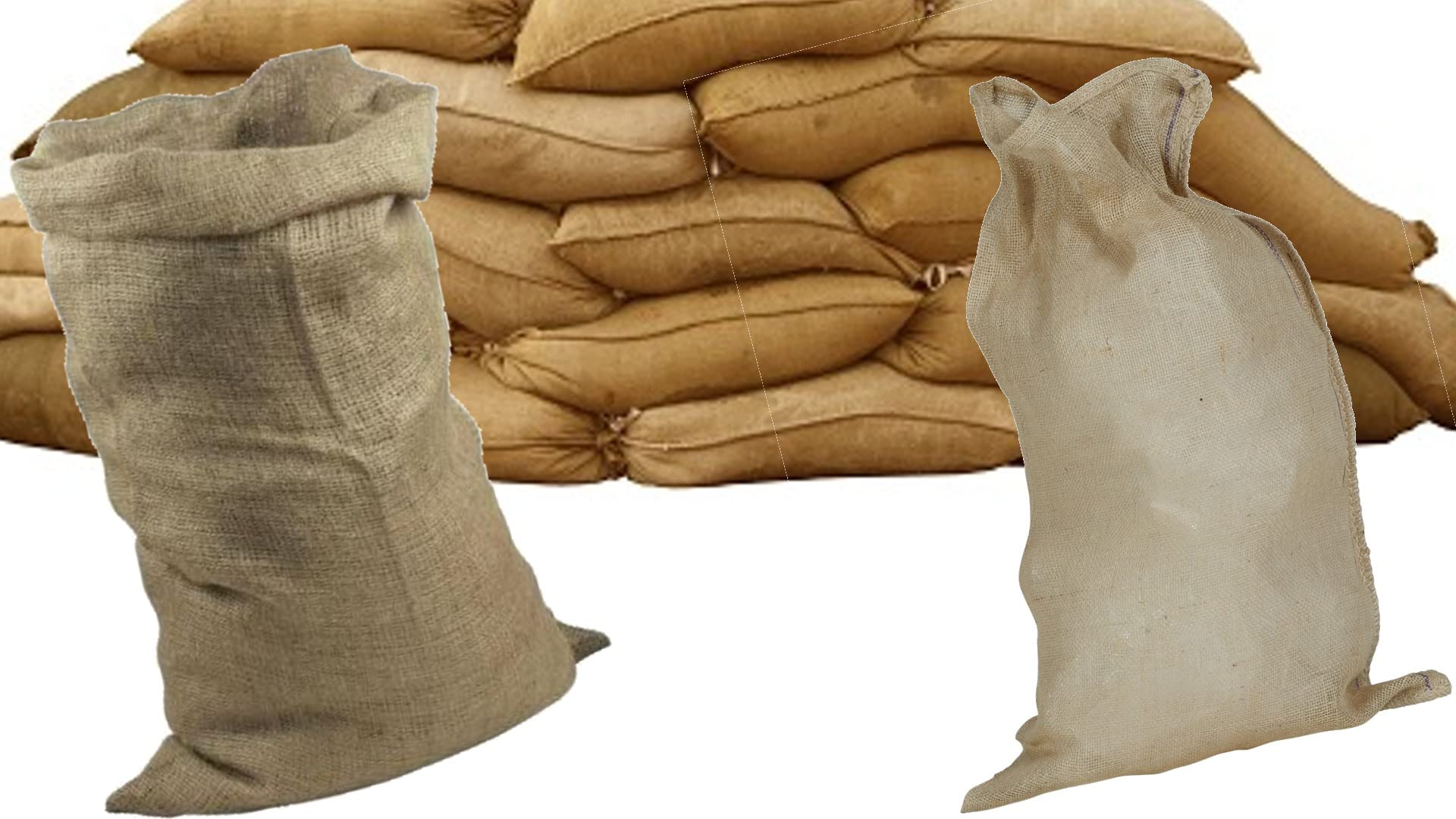 Bricoloco Pack Saco de Yute 100% Biodegradable (51x86cm). Bolsas arpillera biodegradables |Sacos de Recogida escombros o residuos, almacenaje alimentos, regalos o decoración. (12)