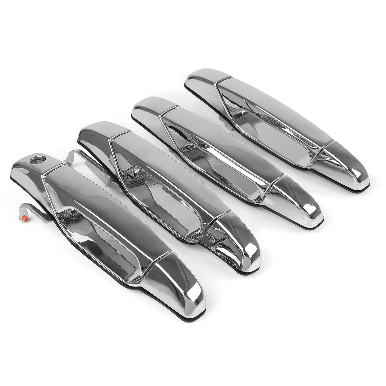 4PCS Exterior Chrome Door Handle Front Rear Driver & Passenger Side Compatible with 2007-2014 Cadillac Escalade Chevy Chevrolet Silverado Tahoe GMC