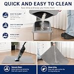 Cat Litter Mat – Large 75x60cm Double-Layer Honeycomb Design, Waterproof & Urine-Proof Leather Bottom Cat Litter Box Mat, Traps Litter to Keep Floors Clean, Gray