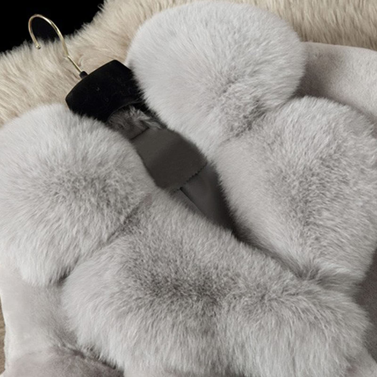Winterjacke Damen Oversize Kunstpelz Mantel Damen Winter Warm Faux Fur Kunstfell Jacke Lang Pelzmantel Elegant Einfarbig Felljacke Damenmantel Winterjacke mit Tasche