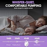 Portable Handsfree Breast Pump, Wireless Electric Breast Pump, Rechargeable Milk Extractor for Breastfeeding, 4 Modes and 12 Levels, LED Display, BPA Free, Silent (Purple) - 5