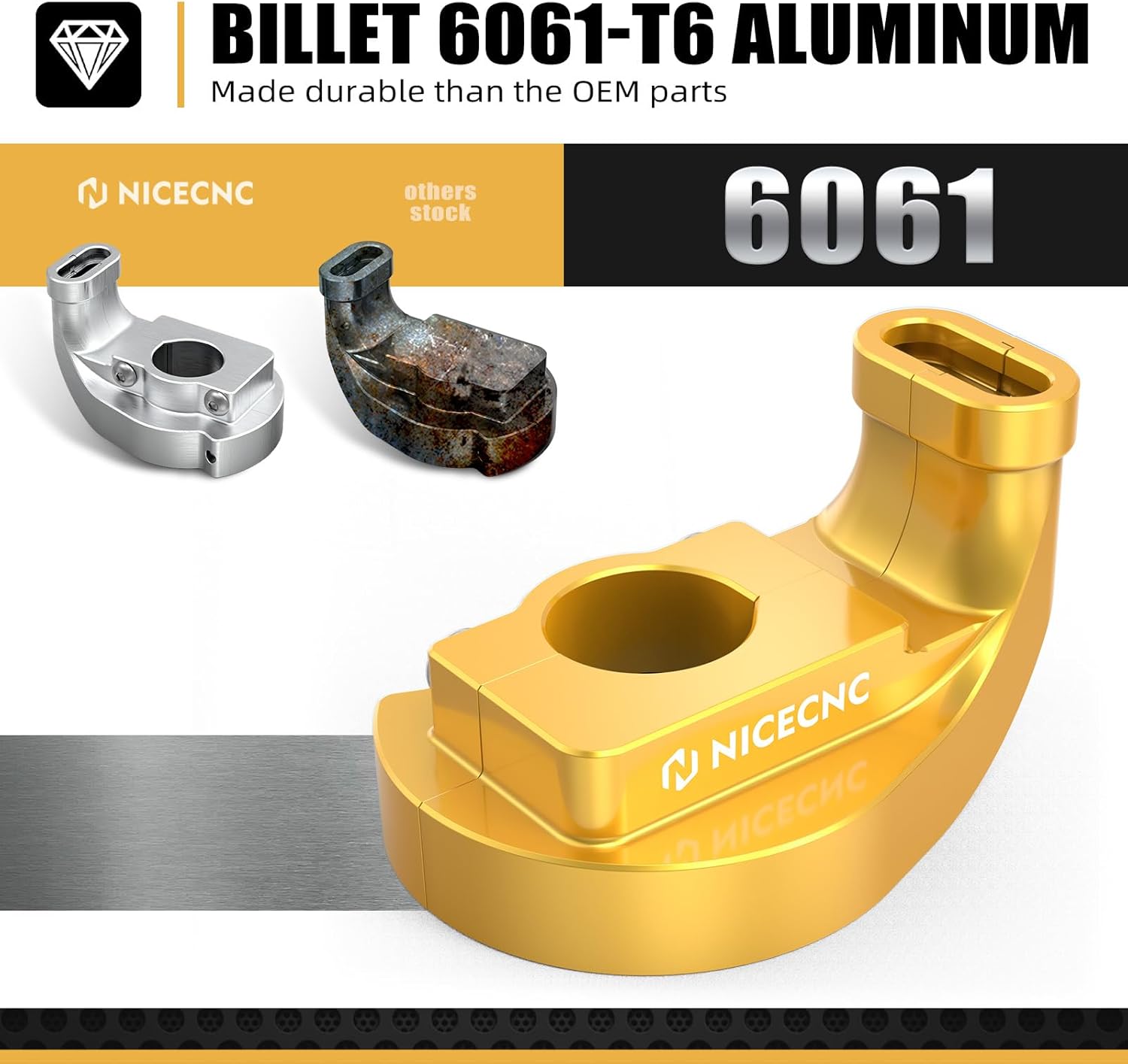 NICECNC Gold 57100-14D00 Throttle Grip Housing Guard Protector Compatible with Suzuki DRZ400/DRZ400E/DRZ400S/DRZ400SM 2000 2001 2002 2003 2004-2021 2022 2023 2024 See Fitment
