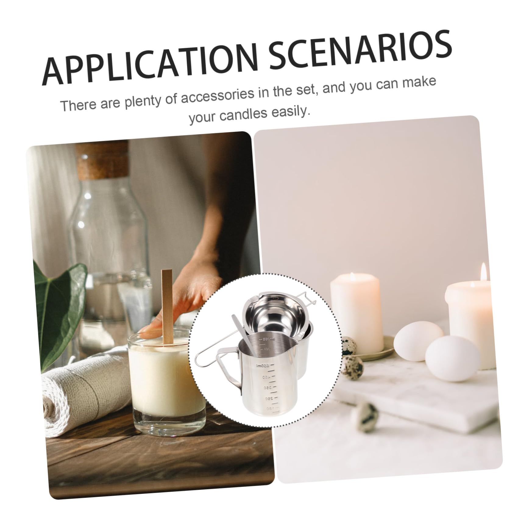 UKCOCO Acero Inoxidable Kit para Hacer Velas Aromáticas DIY, 1 Set