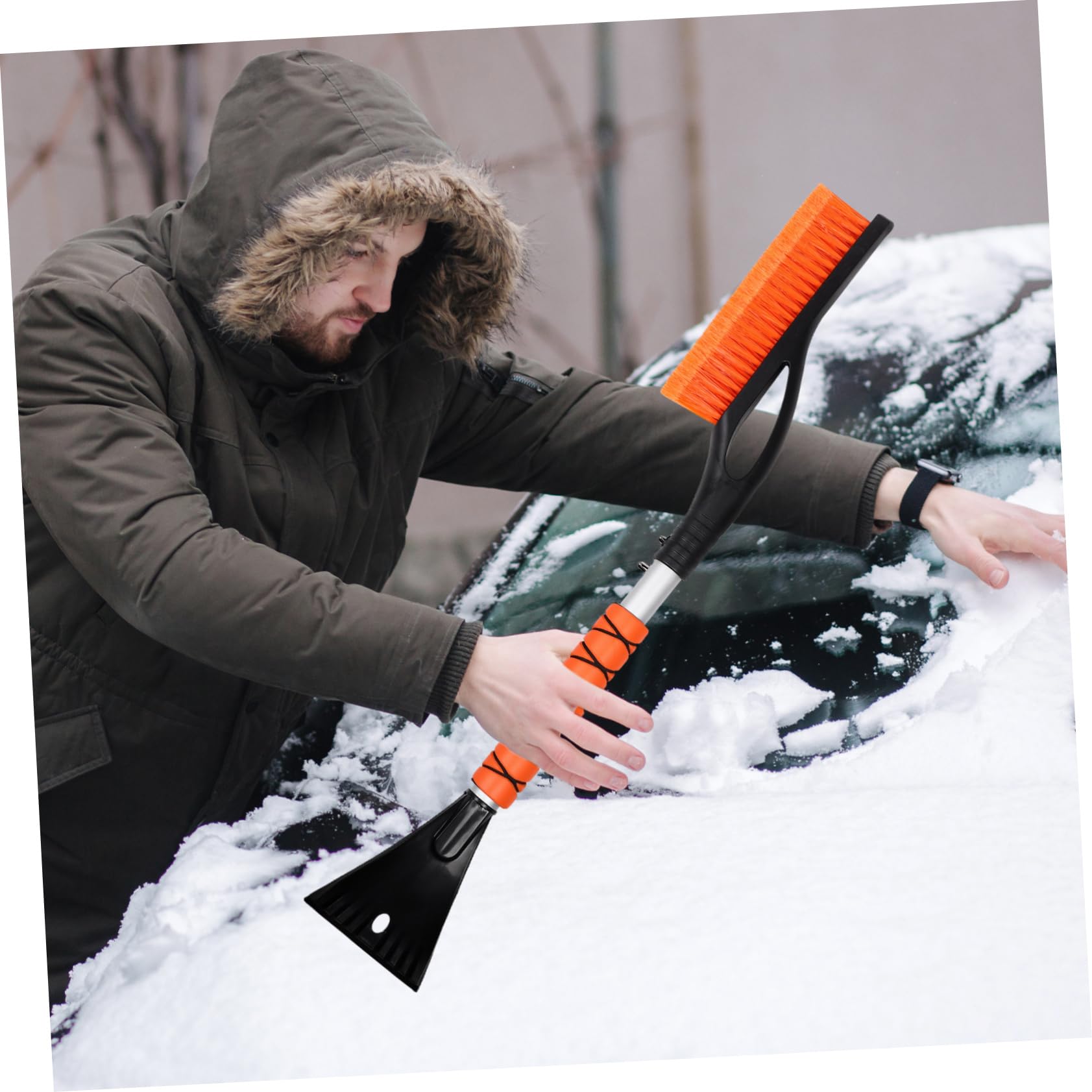 Luxshiny 2pezzi Raschietto per Neve Estensibile Strumento di Rimozione Ghiaccio per Parabrezza e Finestrini Pala Neve Auto Multiuso Facile da Trasportare e Adatto Diversi Veicoli