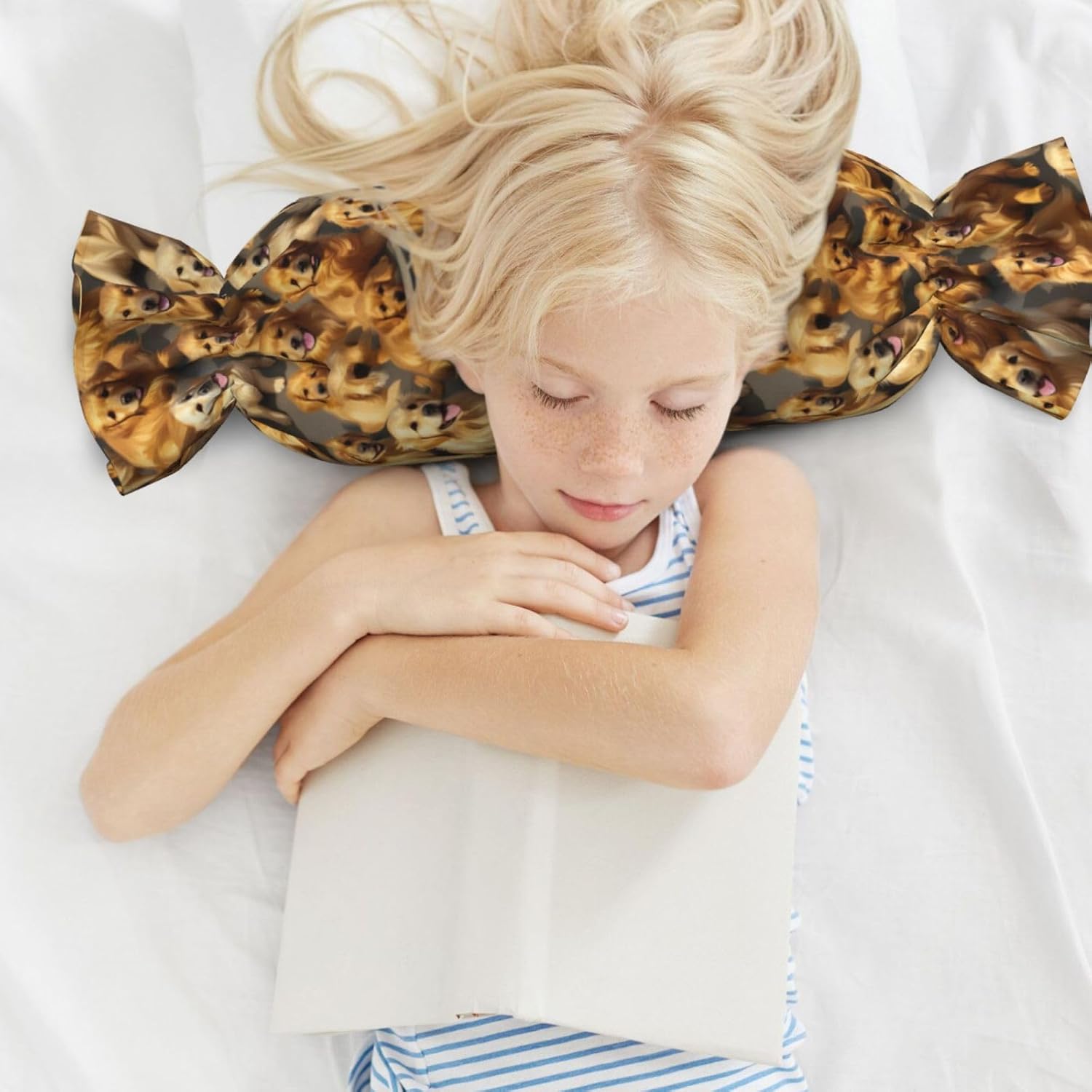 Golden Retrievers Print Candy Cylindrical Comfortable Pillow Throw Pillows Home Decor Easy Maintenance