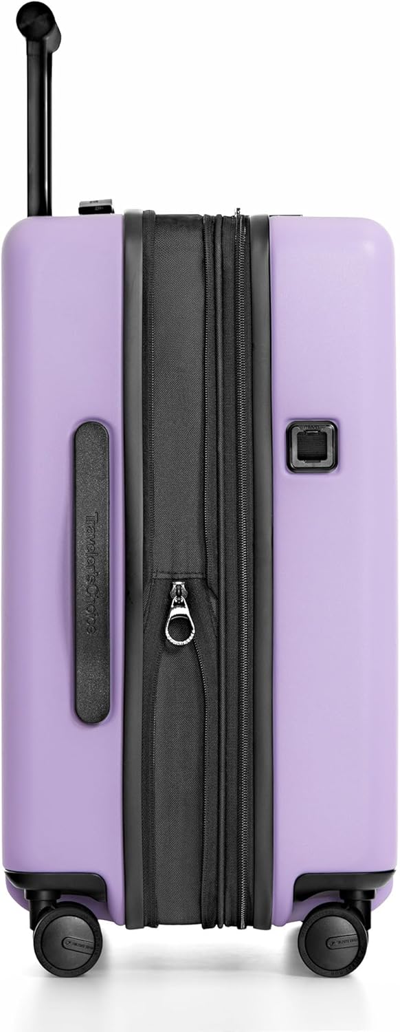 Traveler's Choice Markham Hardside Expandable Luggage with Double Spinner Wheels, Carry-On 21-Inch Suitcase, TSA Lock, 21-Inch, Purple - Image 3