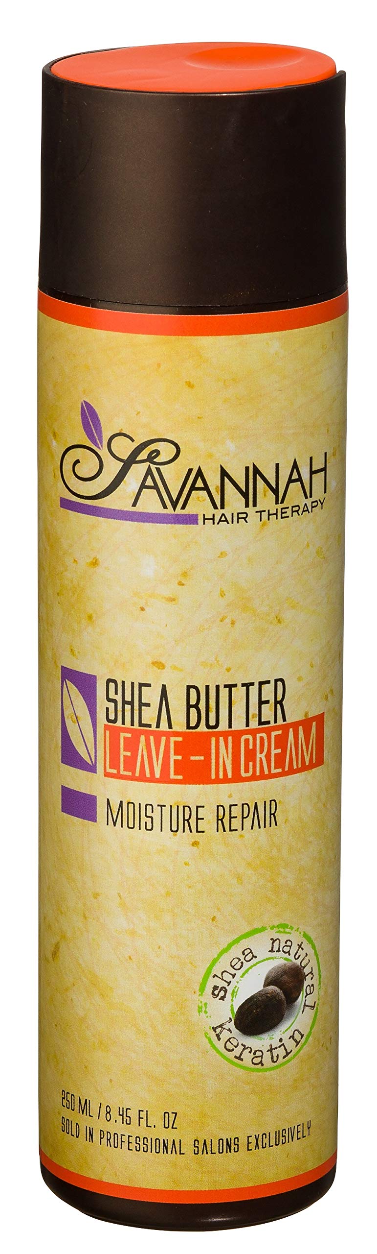 Savannah Hair Therapy Leave In Cream - Moisture Repair Treatment - Shea Butter, Cotton and Silk Protein and Vitamin B6 - For Dry and Damaged Hair. Sodium Chloride and Sulfate Free. 8.45 oz