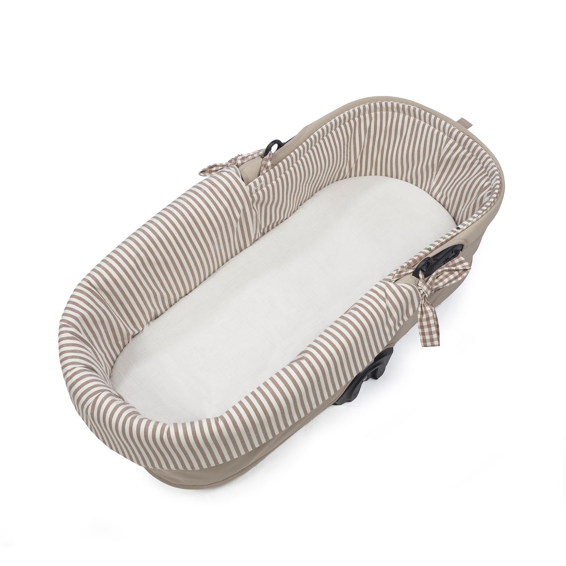 Cubre capazo dual más sábana Praliné de Walking Mum (VICHY/RAYAS MOKA)