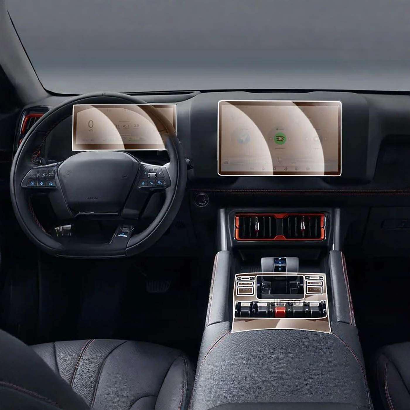 Car Interior Center Console, for BYD Shark 6 2025 2026 Media Dashboard Navigation TPU Protector Film Sticker Anti-Scratch