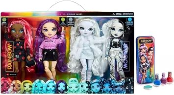 Rainbow High & Shadow High Collectors Fashion Doll Exclusive 4 Doll Set - Daria Roselyn - EMI Vanda - Natasha Zima - Heather Grayson w/Nail Accessory Kit