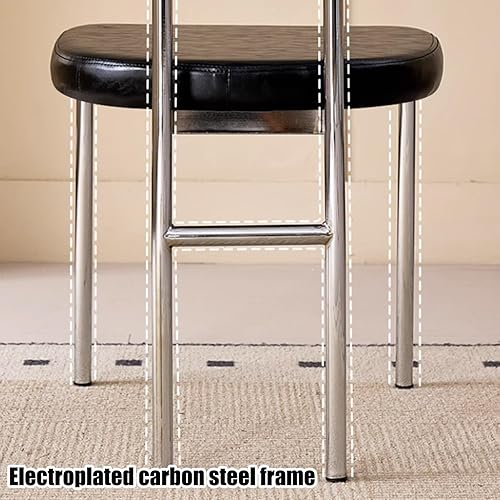 Miniatura 7 de Juego de sillas de comedor de 1246, sillas de comedor de metal, silla de cocina con cojín de cuero, silla retro sin brazos, para comedor, sala de