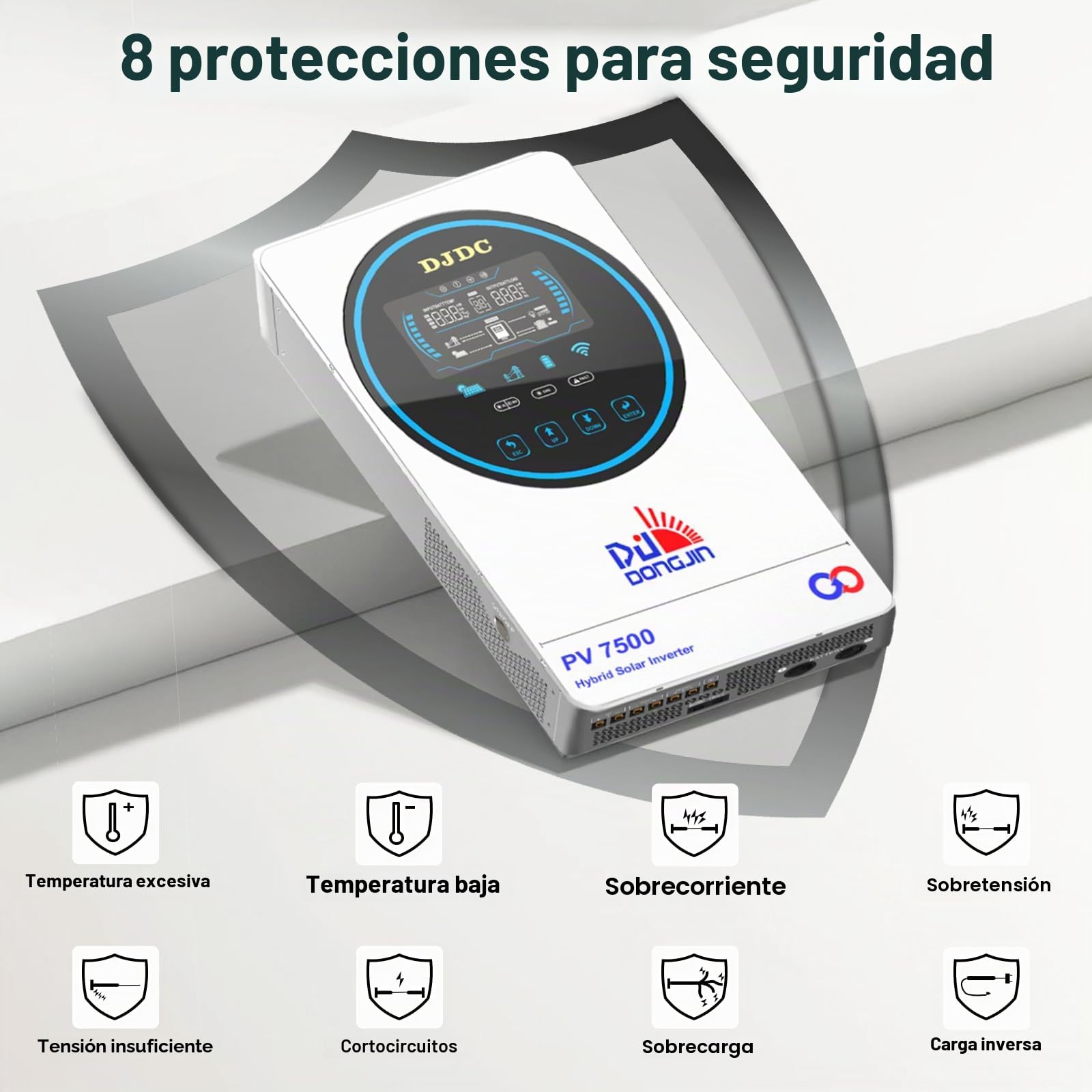 Inversor de energía solar híbrido de 6500 W, 48 V, sistema de batería de 48 V CC, salida AC de 230 V, inversor de onda sinusoidal pura, regulador de carga solar MPPT integrado, con pantalla