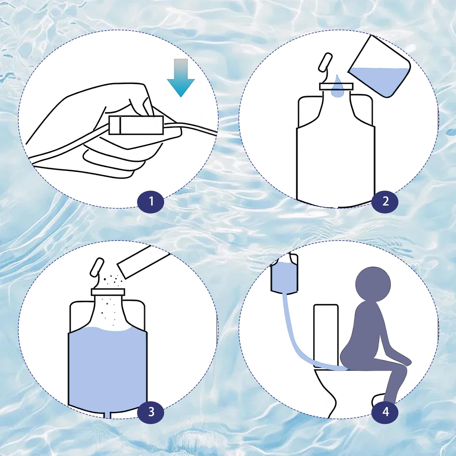 Enema para Limpieza de Colon Kit de Bolsa de Enema Para el Hogar 1200ml Incluye 10 Tubos Rectales (10cm+26cm) para la Limpieza de Colon Con Café y Leche — view 5