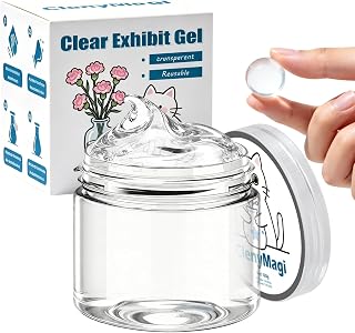 4.24 OZ Exhibit Gel for Museum - Removable Clear Museum Paste Putty, Reusable & No Residue Museum Paste Wax for Antiques, Glass, Ceramic, Action Figures, Protect Valuables