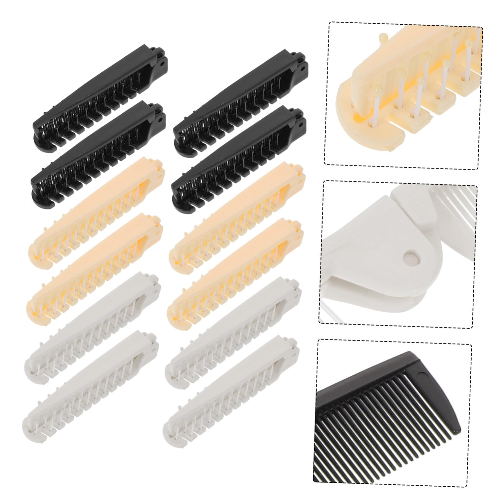 COLLBATH Peigne à Cheveux Pliable et Portable en Plastique Antistatique, Denture Large pour Retouches Rapides, Lot de 30 Pièces, pour Événements et Travail