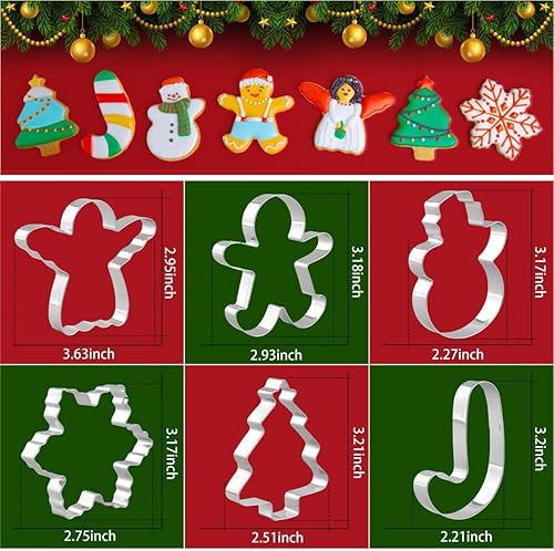 Miniatura 3 de Juego de cortadores de galletas de Navidad, 6 piezas de cortadores de galletas de Navidad, cortadores de galletas de acero inoxidable, hombre de