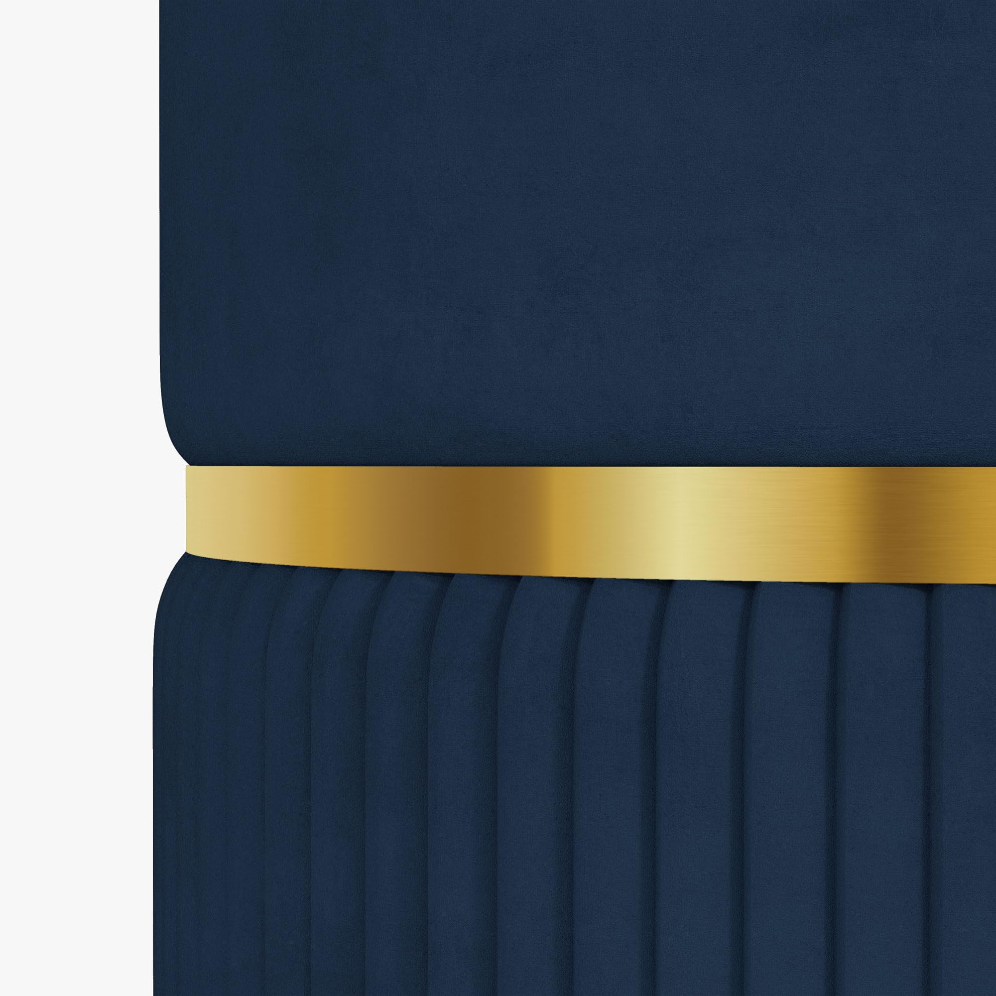 HOMCOM Pouf Sgabello Poggiapiedi Cassapanca 36x36x44cm Blu Scuro | Velluto a coste, design moderno, per soggiorno, camera da letto