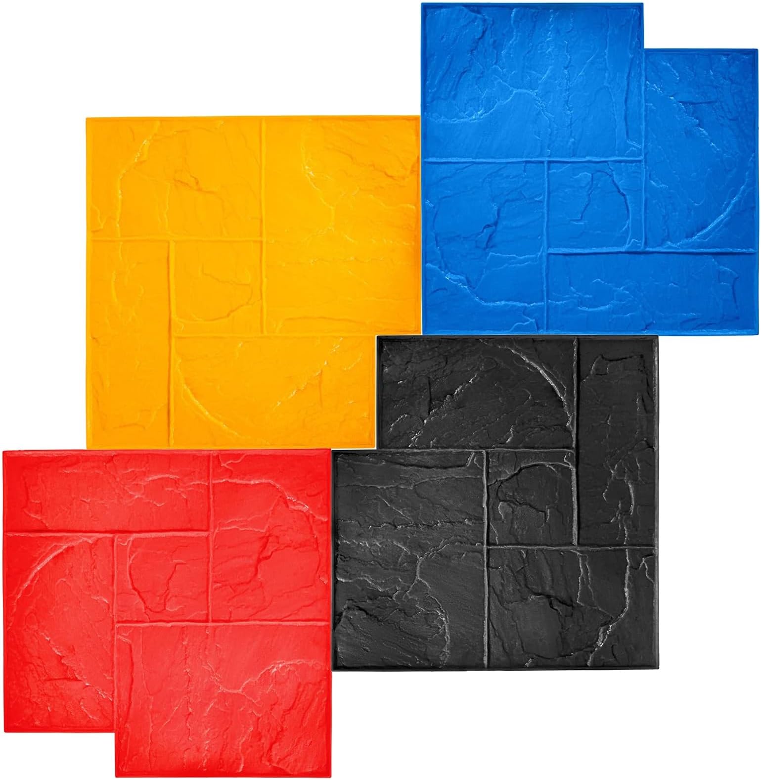 Concrete Stamp Mat - 4Pcs Slate Pattern Molds for Decorative Texture, Seamless Concrete Design for Walls and Outdoor Floors