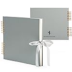 Never Ever Land Scrapbook Album - 12x10 Grey Scrap Book. Scrapbooking Supplies, Memory Book, Wedding Guest Book, Photo Album, Baby Shower Gifts, Valentines, Engagement Gifts, and Anniversary