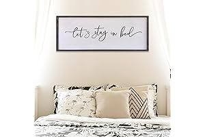Lets Stay In Bed Wall Decor - Rustic Bedroom Decor Above Bed