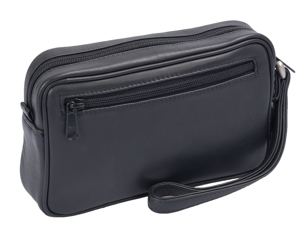Bolso de piel para hombre de piel de vacuno (126D), color negro, talla única