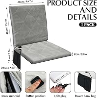 Vista 2 de Thyle Portable Heated Seat Cushion for Bleachers Foldable Heating Cushion 3 Mode Adjustable Heated Stadium Chair Bleacher Seat for Bleachers Indoor
