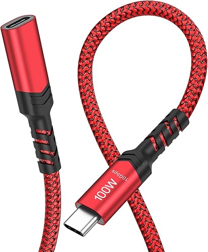 OKRAY - Cable de extensión USB C, cable extensor USB-C macho a USB-C hembra, 100 W, carga rápida, 10 Gbps, transferencia tipo C, Thunderbolt 3,