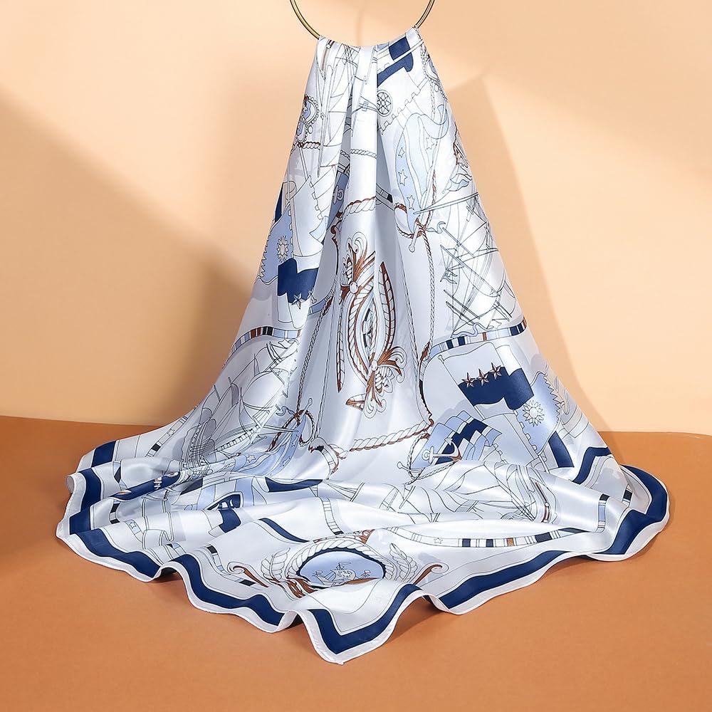 100% Mulberry Silk Scarf for Women for Neck, Large Bandana Square Satin Head Scarf for Hair 35"x35" - Image 3