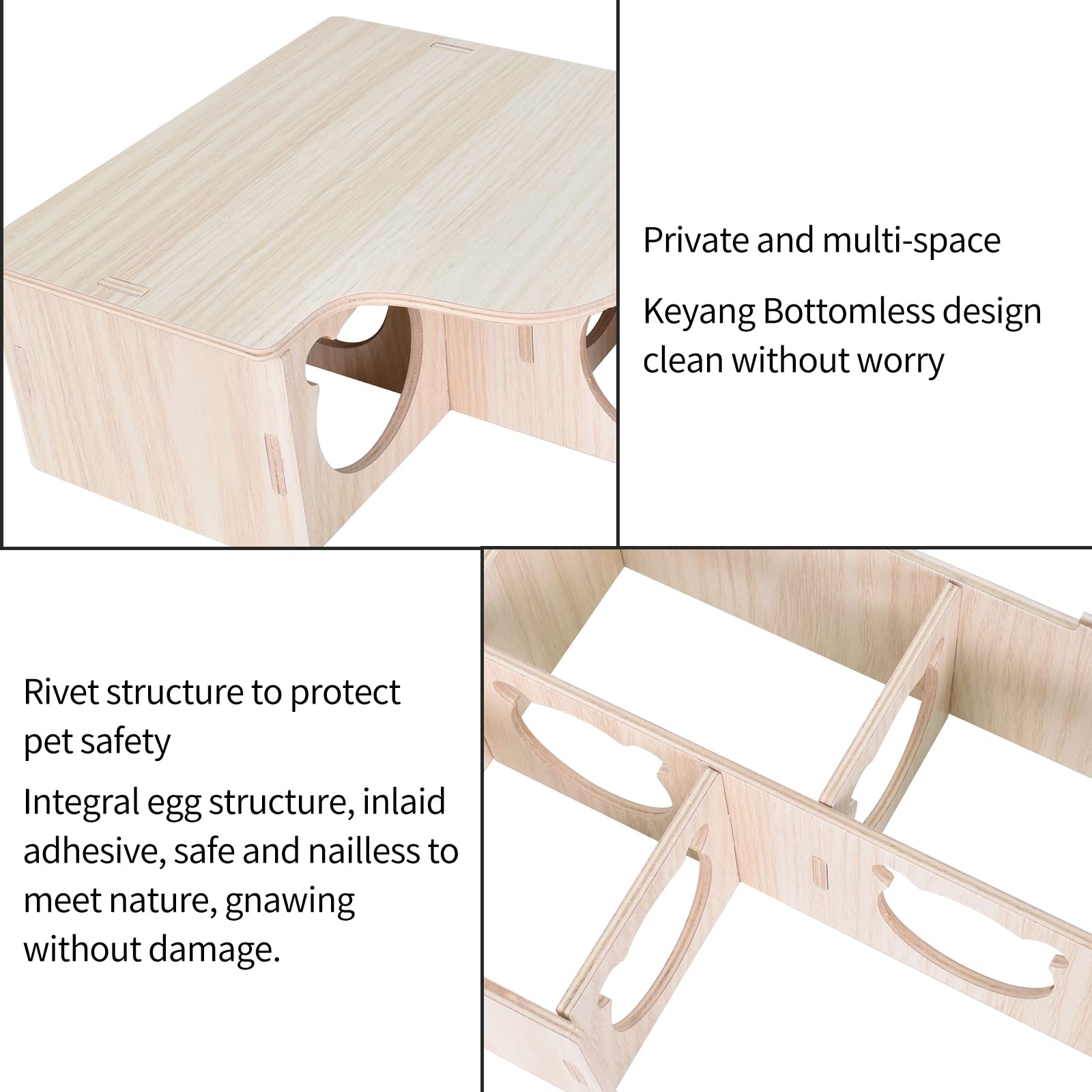Maison en Bois pour Hamster, Hamster Maison d'angle en Bois, Maison Hamster, Maison Cochon d'Inde, pour Petits Animaux de Compagnie, Hamster Nain, Degus, Souris à Barbelés (22.5 * 17.8 * 8cm)