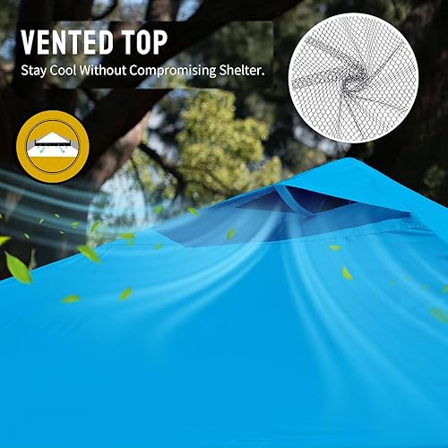 Miniatura 50 de CROWN SHADES - Toldo plegable instantáneo con bolsa de transporte para exteriores, 10 x 10 pies Azul