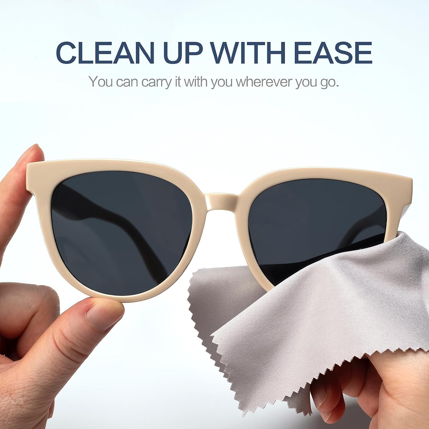 Vemiss 6 Pack Microfiber Glasses Cleaning Cloth, Wipes Lens Eyeglasses & Screens - Reusable, Portable with Keychain & Pouch - Sunglasses, Jewelry, Phone Cleaner Cloth (Color 2) image 3