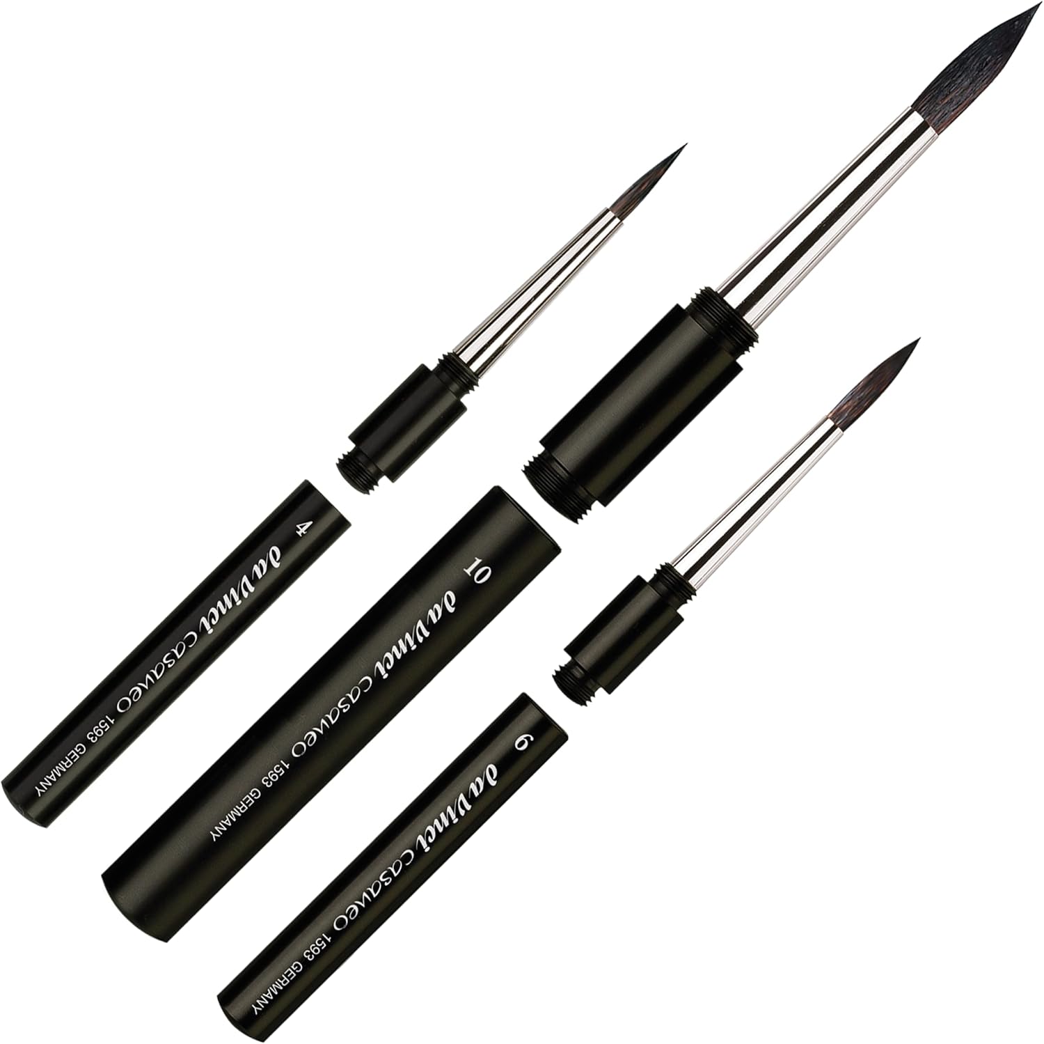 da Vinci Brushes Casaneo Watercolor Brushes, Black, 3 Each