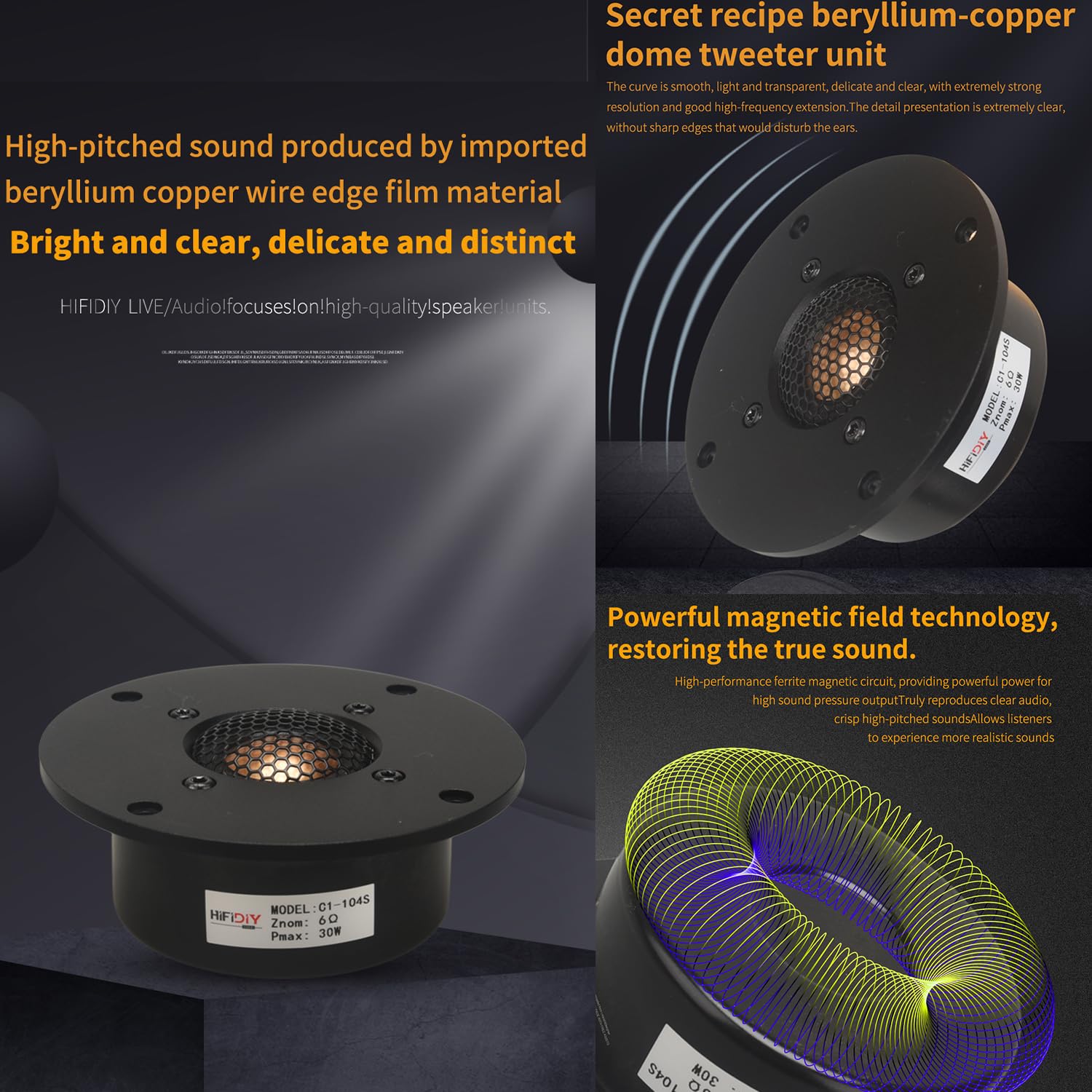 Amazon.co.jp: HIFIDIY LIVE 2個 HI-FI 4インチ ツイータースピーカー