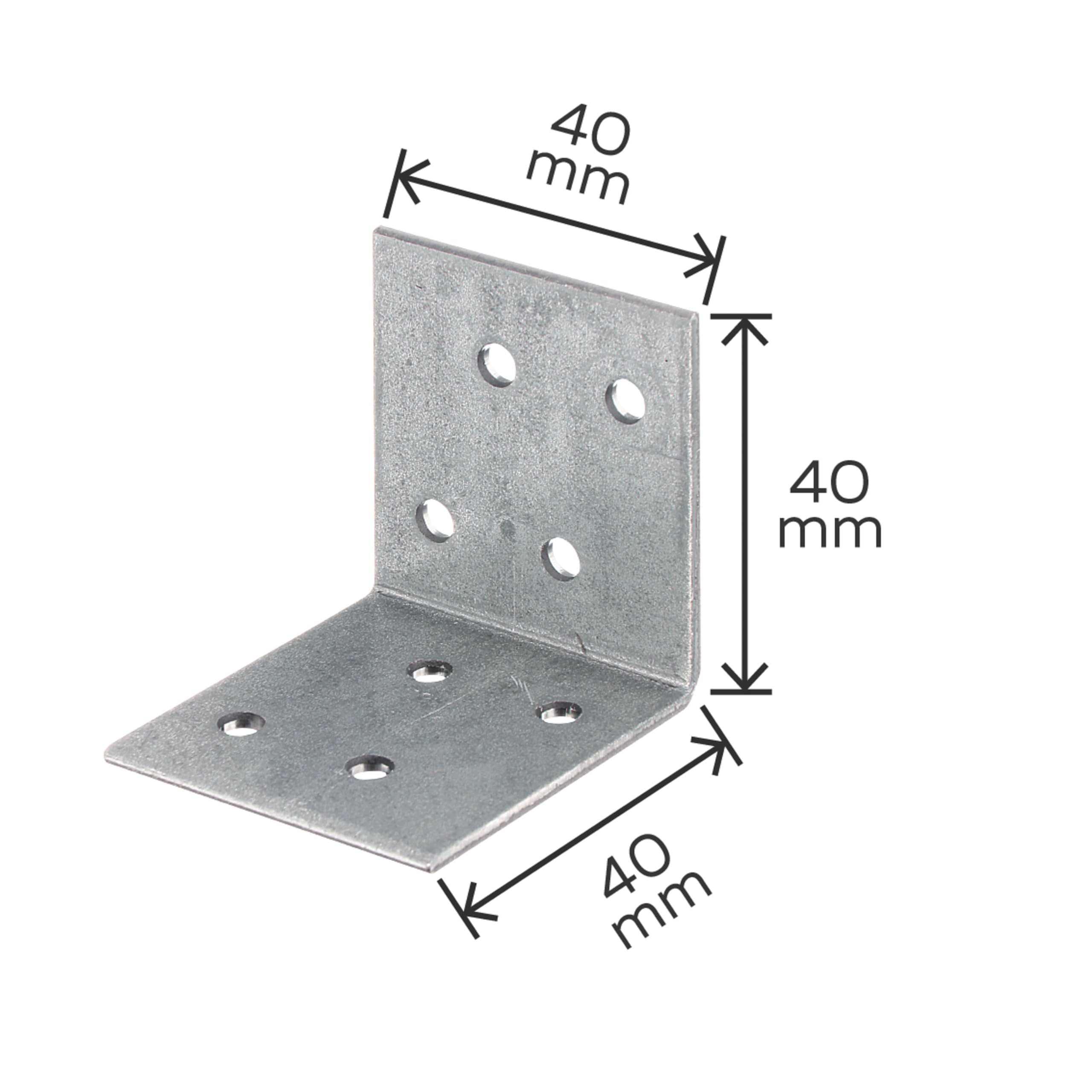 Alberts 846435 Escuadra de ensamblaje, Galvanizado Sendzimir, 40 x 40 x 40 mm, Juego de 150