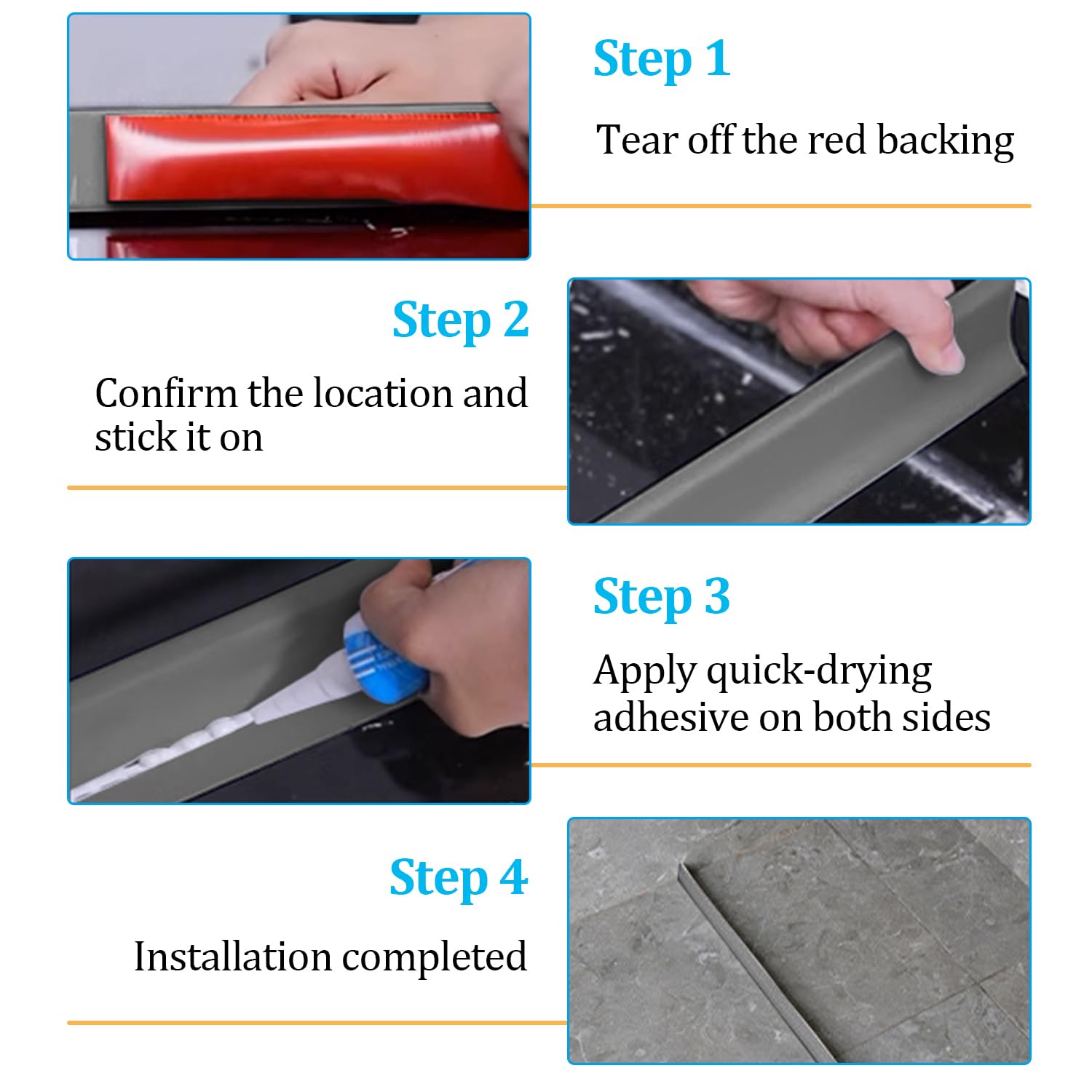 Schwallschutzleiste Für Dusche 400cm - Flexible Silikonabdichtung Gegen Wasserüberlauf