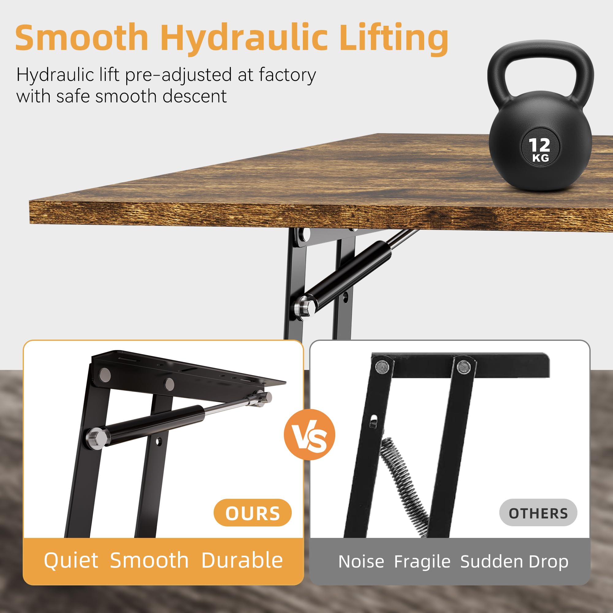 PURFINO Salontafel met Opklapbaar Blad - Houten Moderne Midden Tafel met Unieke Structuur & Verborgen Opbergruimte, voor Woonkamer, Wlaapkamer, Kleine Ruimte, Thuiskantoor
