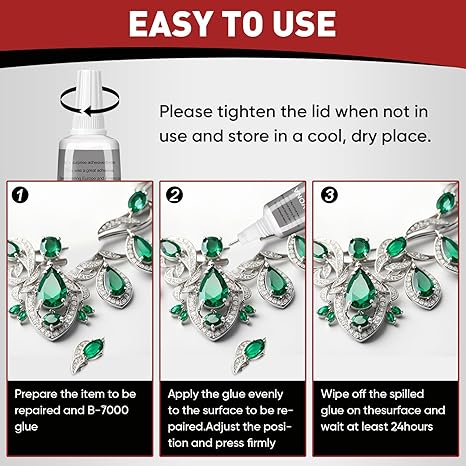 25 PCS 15ml B7000 Glue Clear with Precision Tip, Bedazzling Glue, Super Glues, Rhinestone Glue for Nail, Craft Glues, Jewelry Making, Nail Art, DIY, Makeup, Shoes