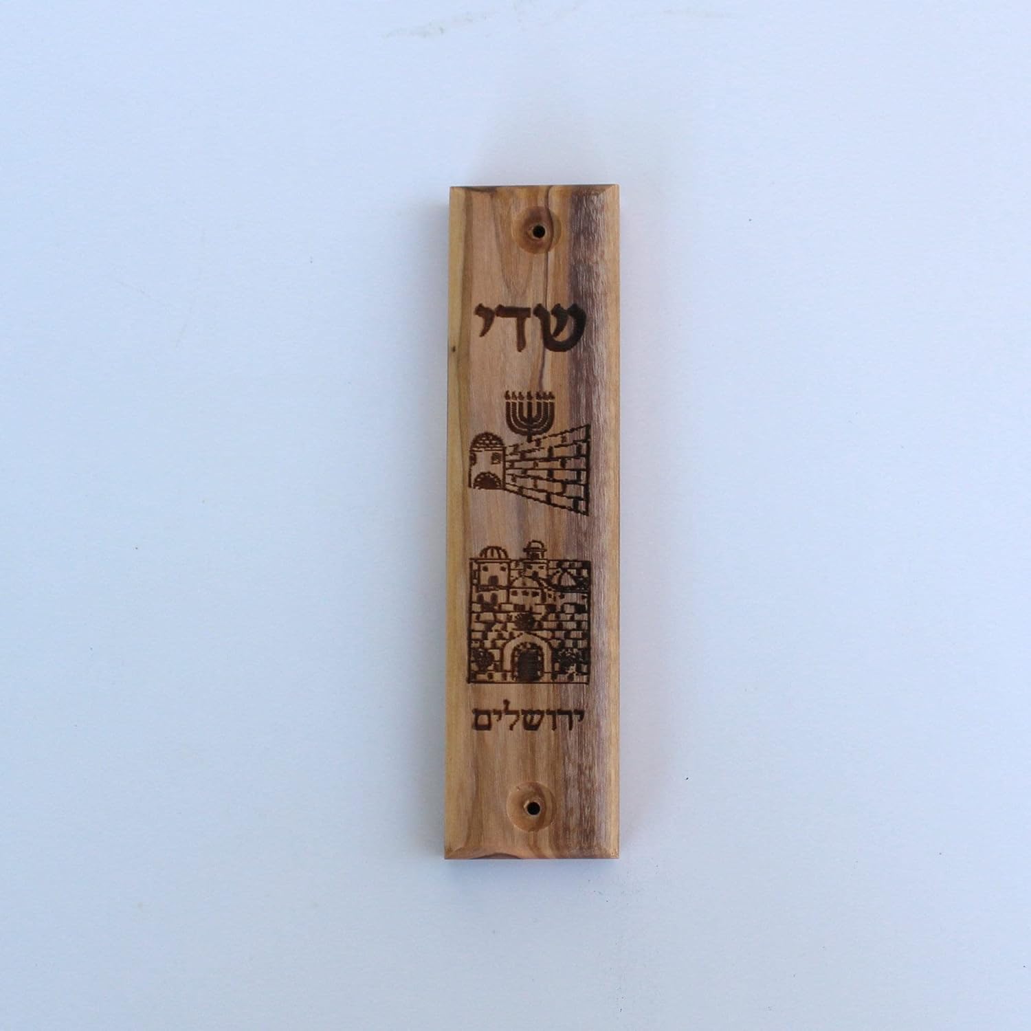 Handmade Wooden Mezuzah, Olive Wood Case Tower of David Judaica from Israel, Jewish Home Gifts, Religious Gift
