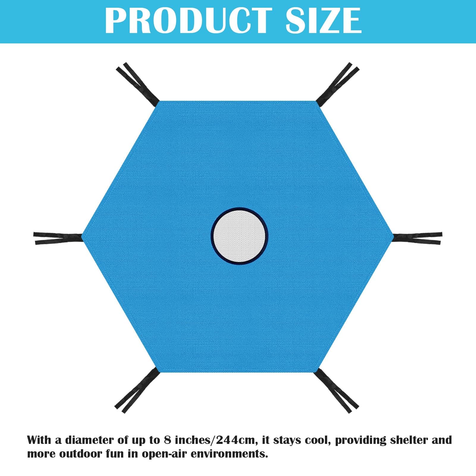 MeYuxg Trampolin Überdachung Abdeckung, 6/8 Stangen Oxford-Stoff Trampolin-Sonnenschutz,UV-Beständige Trampolin Zubehör, für Innenhof, Spielplatz,Outdoor