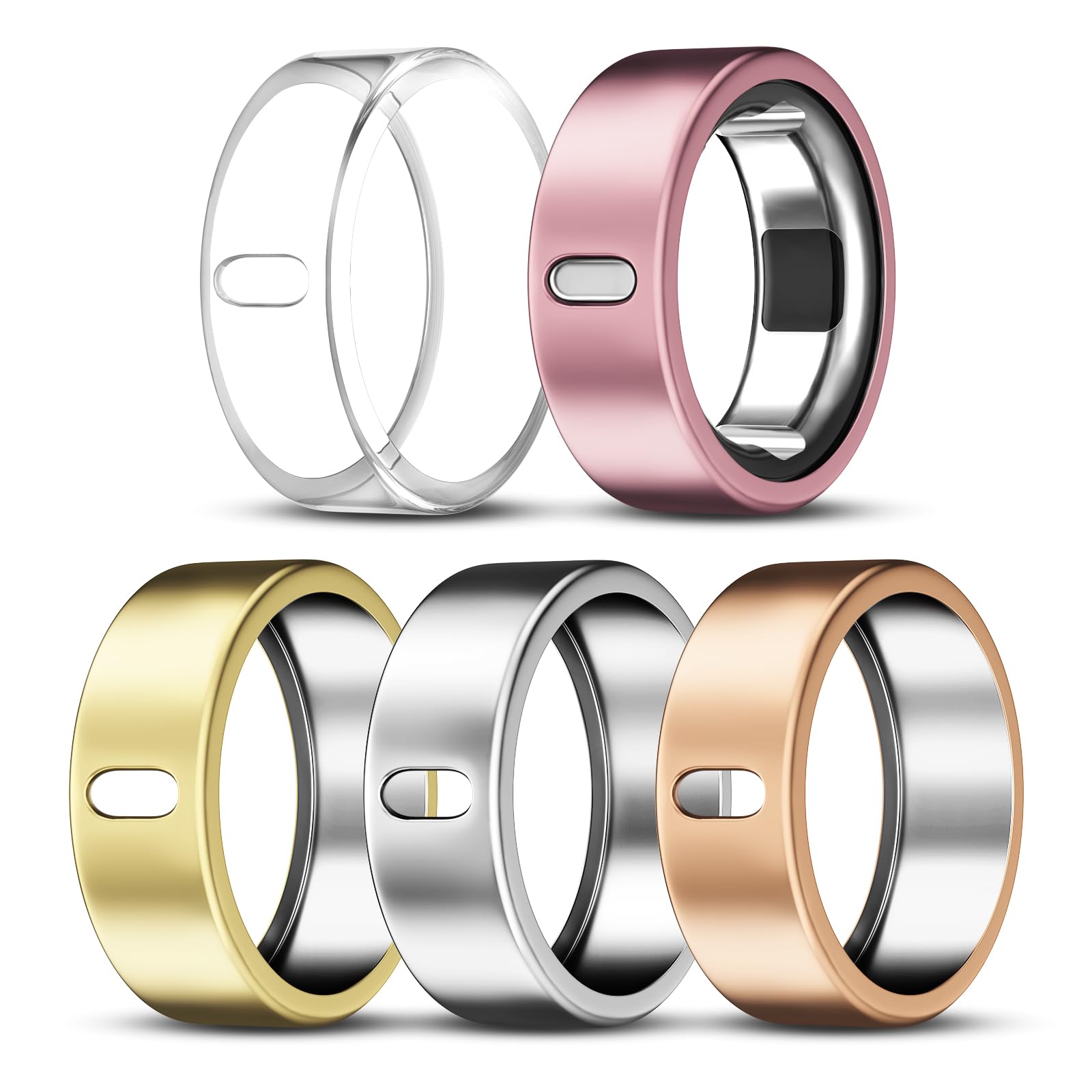 Funda compatible con Oura Ring Gen 4 protector de TPU transparente y oro 8