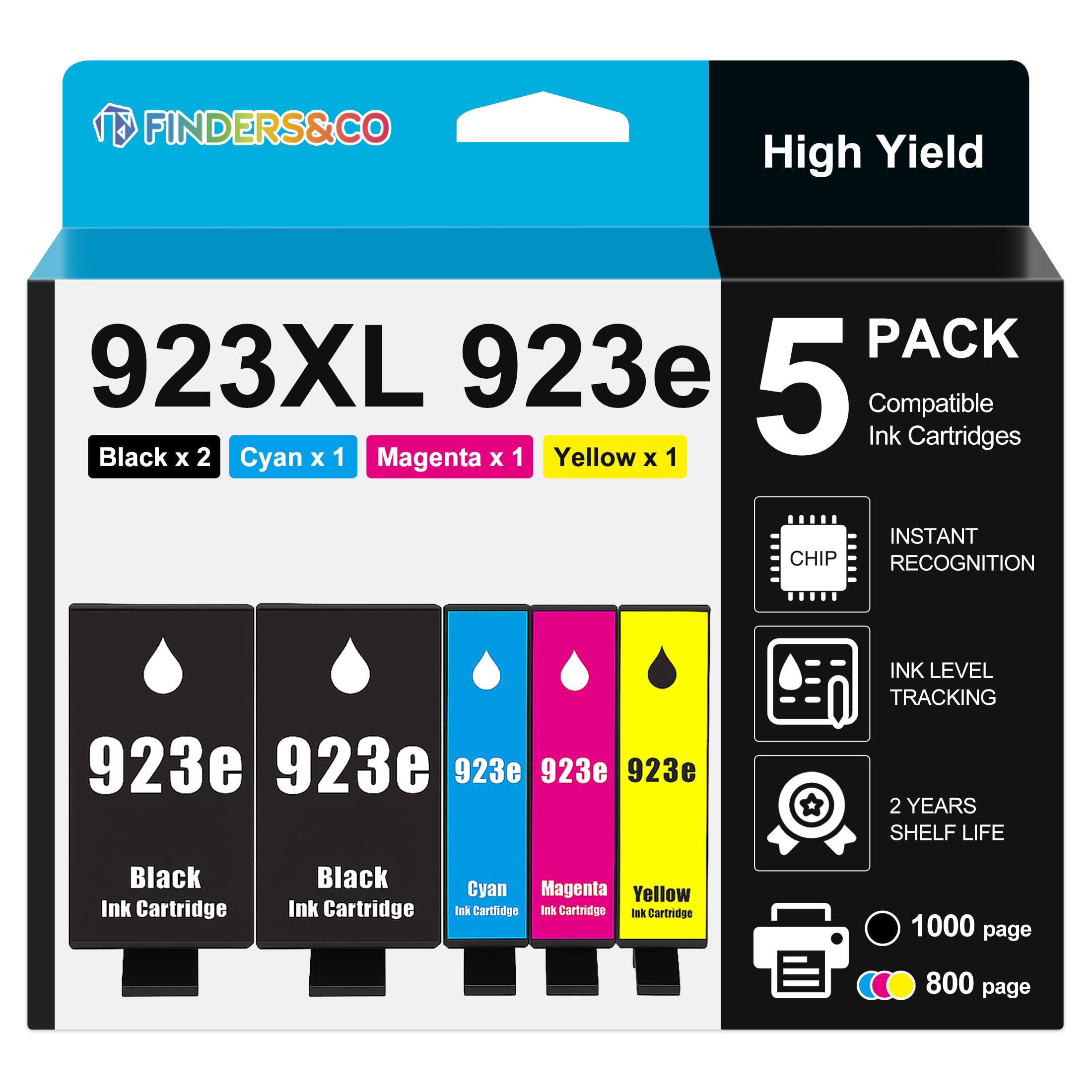 Photo 1 of F FINDERS&CO 923XL Ink Cartridges (Black, Cyan, Yellow, Magenta)